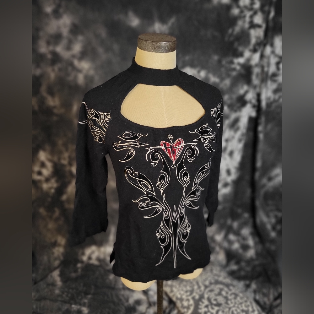 Harley Davidson turtleneck/open neck sweater.